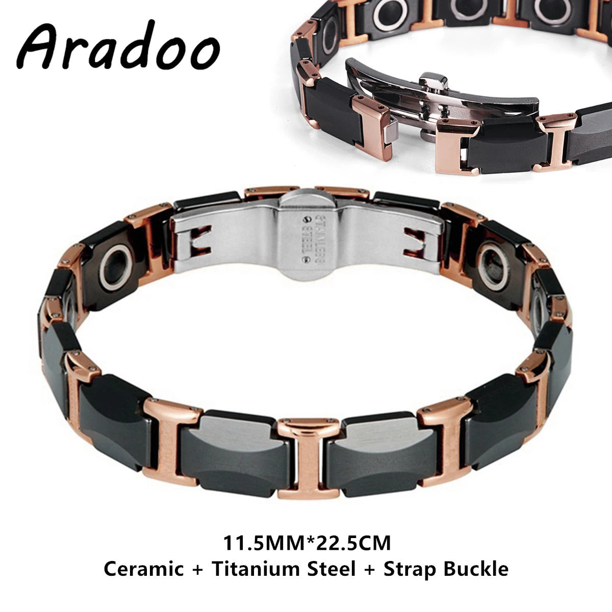Ceramic Titanium Hematite Magnetic Therapy Bracelet