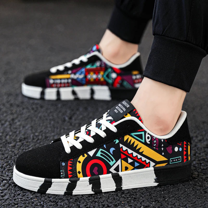 Fashion Graffiti Sneakers Mens Skateboard Shoes