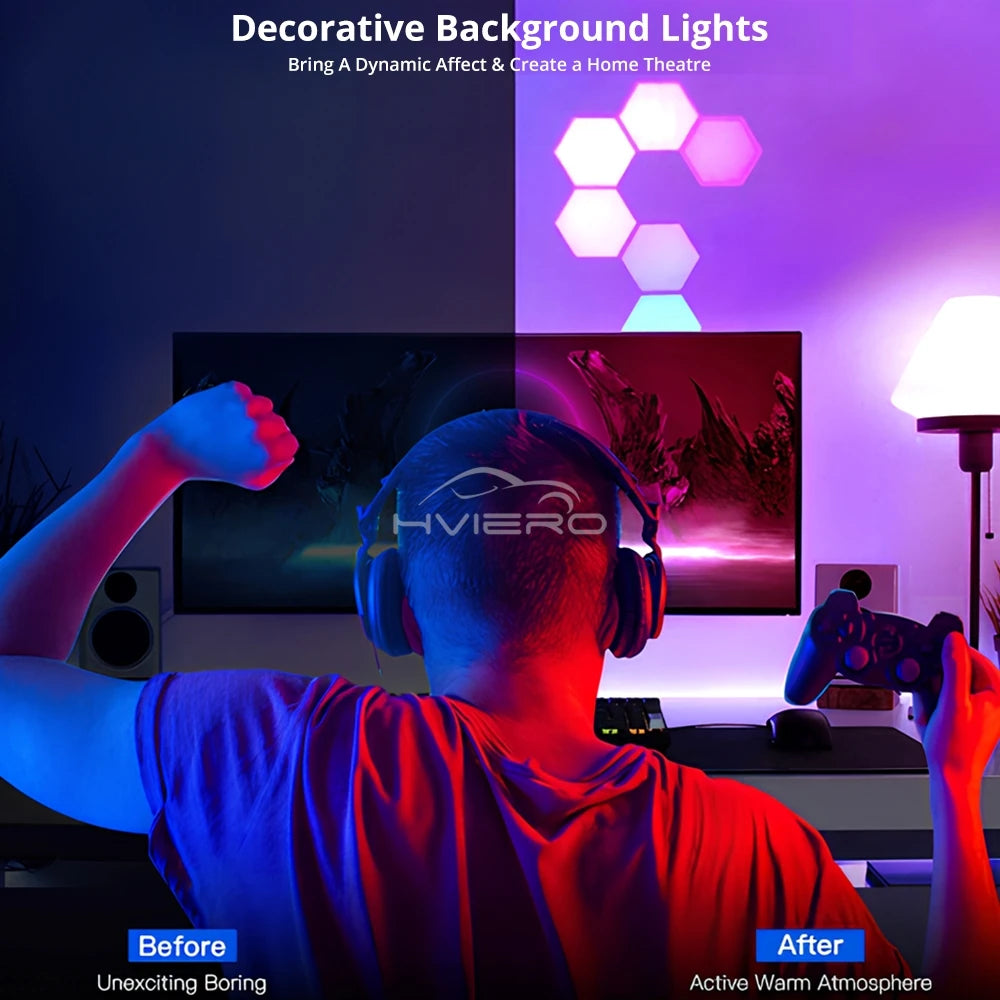 Quantum Hexagon LED RGB Touch Sensor Honeycomb Lights