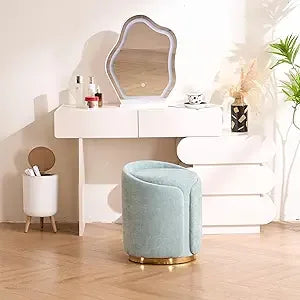 Swivel Vanity Stool with Gold Base
