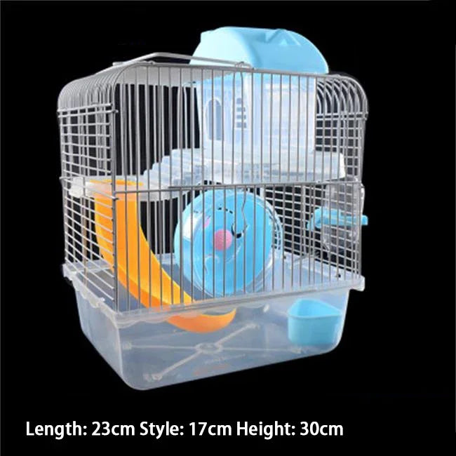 Double-Story Wire Cage with Feeding Bowl