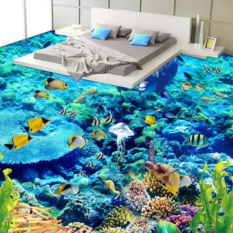3D Photo Underwater World Flooring Bathroom