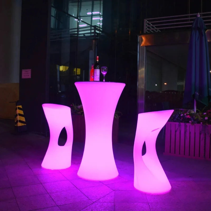 110CM LED Illuminated Round Cocktail Table