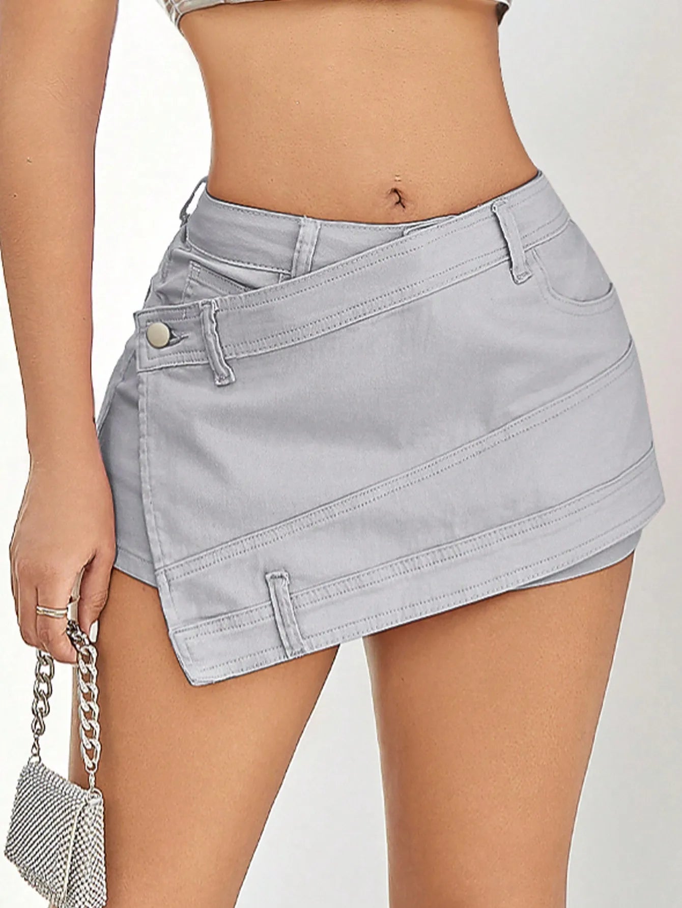 Womens Fashion Denim Mini Skort