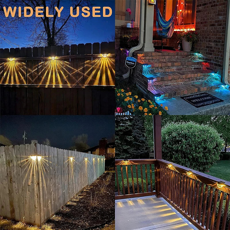 Solar Deck Fence Lights Outdoor Waterproof