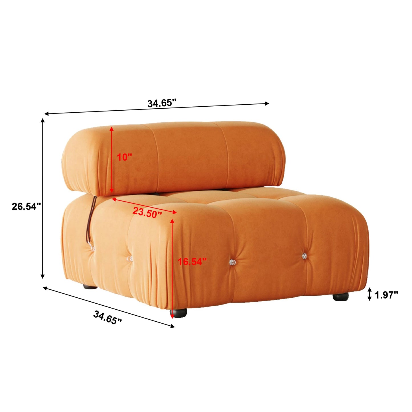 104" Modular Sectional Sofas Luxury Modern Velvet 4-Seat