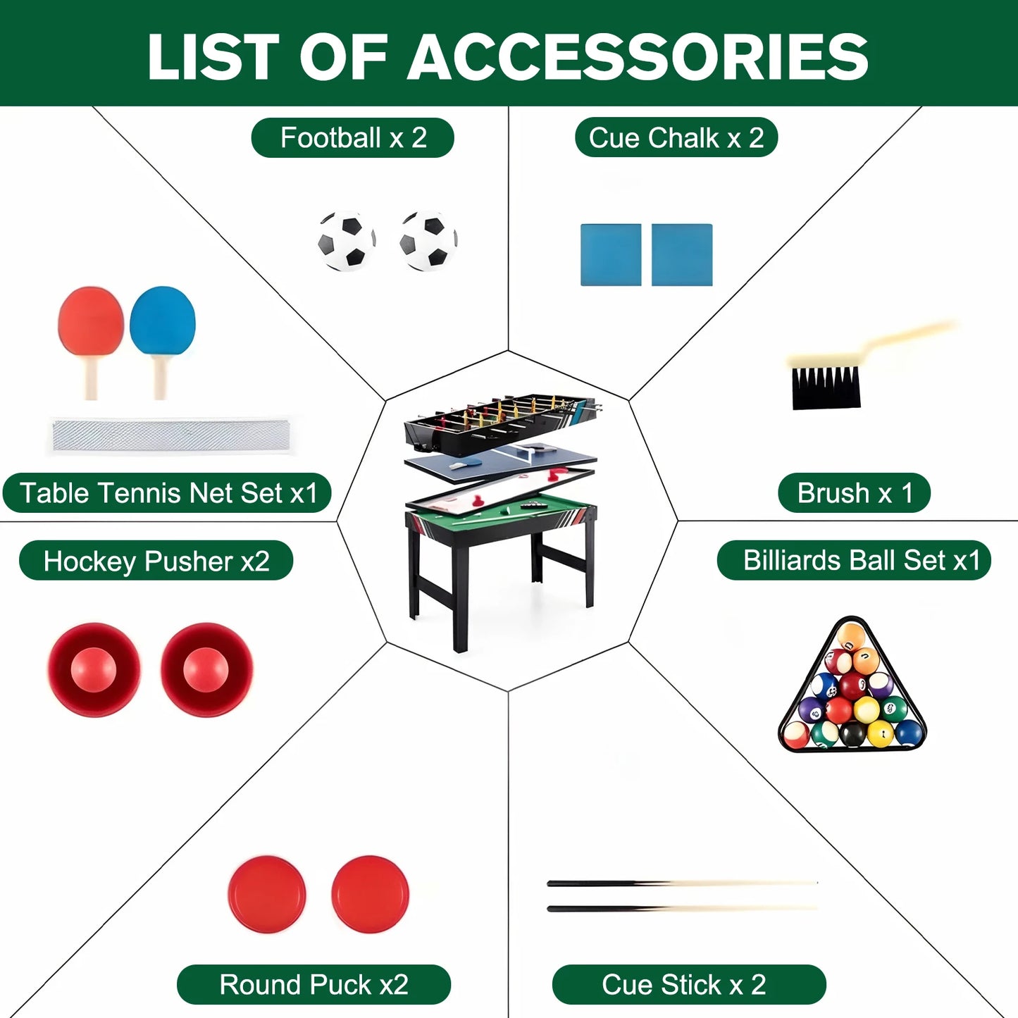 Multifunctional 4 in 1 game table