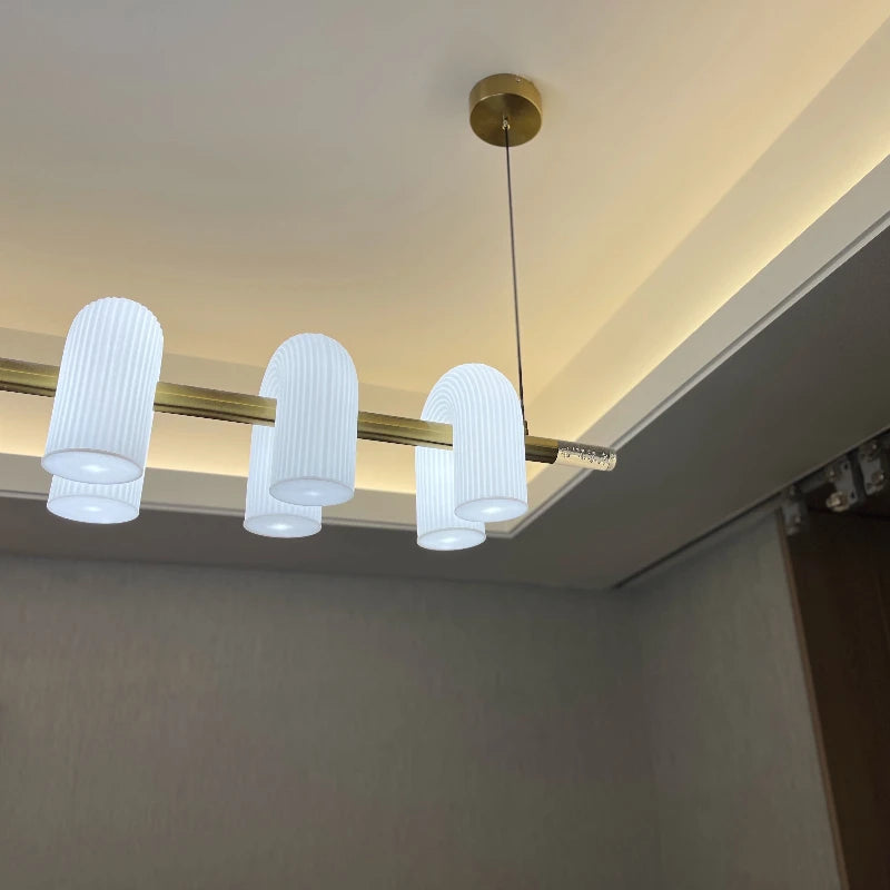 Modern Creative U-Shaped White Glass LED Lighting