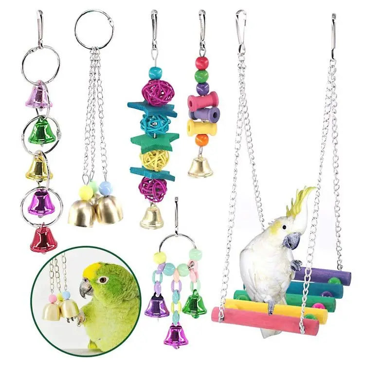 Combination Bird Swing Chewing Training Toys