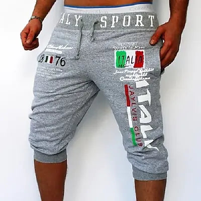 Men's Athletic Capri Drawstring Print Sweatpants