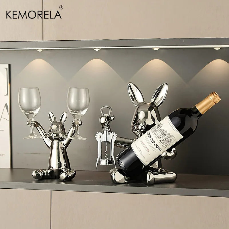 Creative Wine Rack with Bottle Opener Ceramic Cartoon