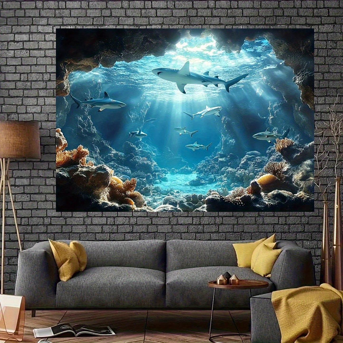 Underwater Sea Life Polyester Tapestry