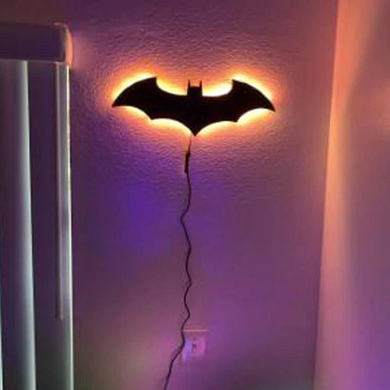 Creative Wooden Bat Wall Lamp LED Decoration