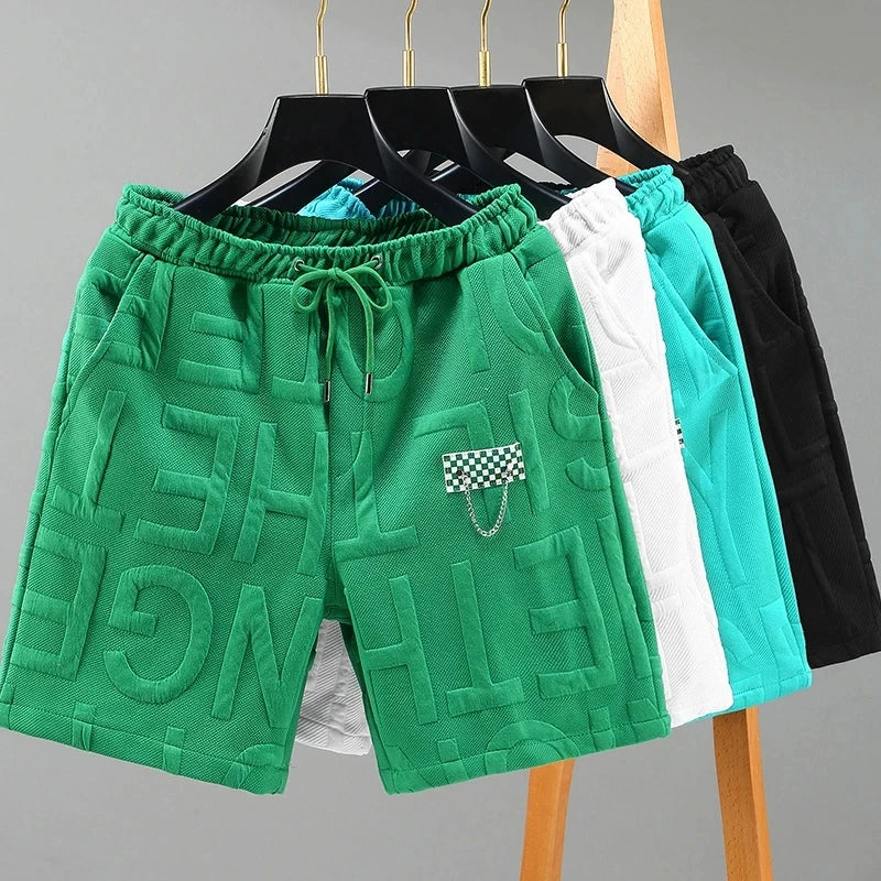 Letter Print Size 5XL 6XL 7XL Knitted Shorts