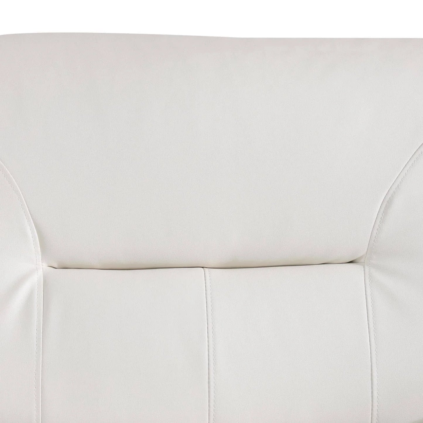 Elegant Compact Chair in White Faux Leather