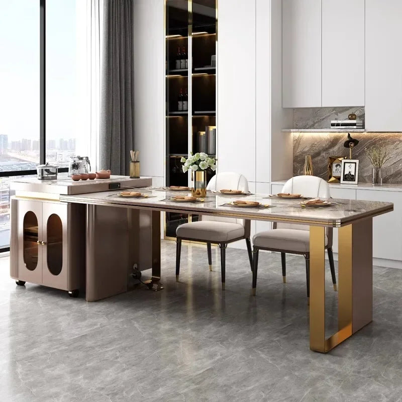 Italian Style Luxury Rock Slab Island Table
