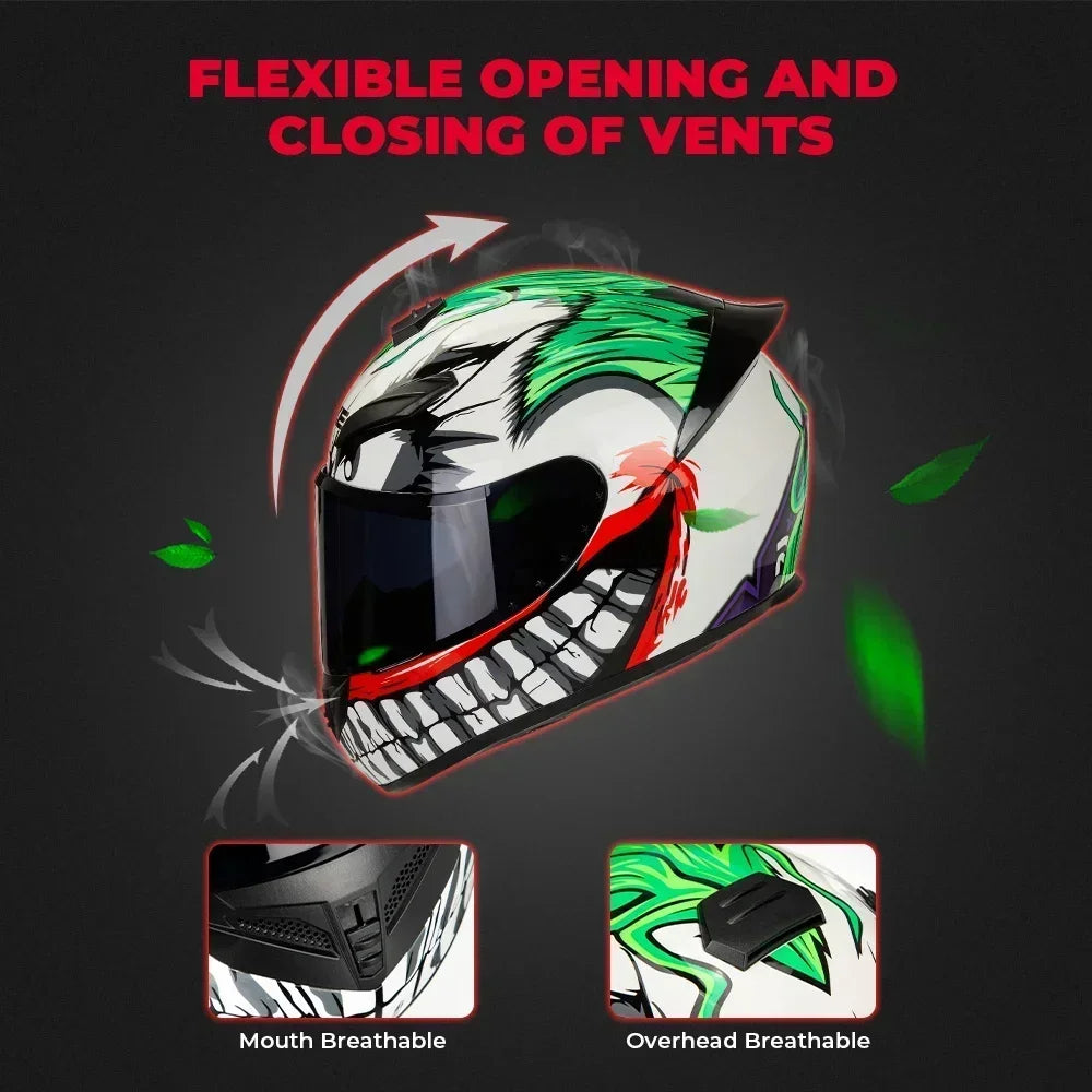 KEMITOUR Full Face Adult Helmet Street Clown