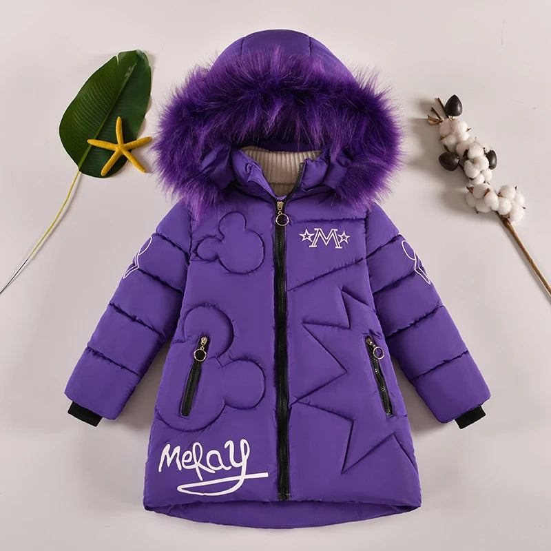 Winter Jacket Long Style Hooded Fur Collar