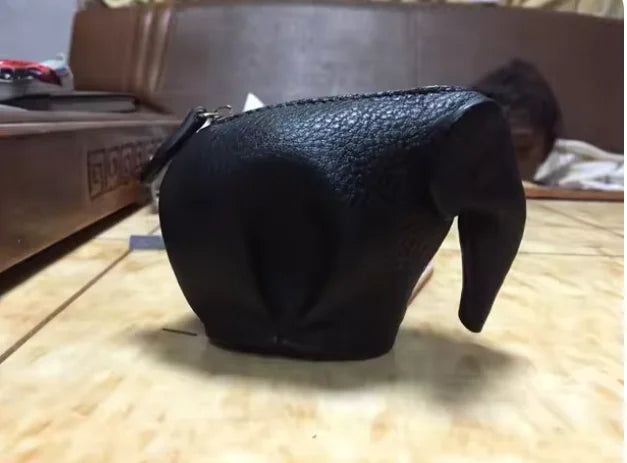 Elephant Shaped Coin Purse Genuine Leather