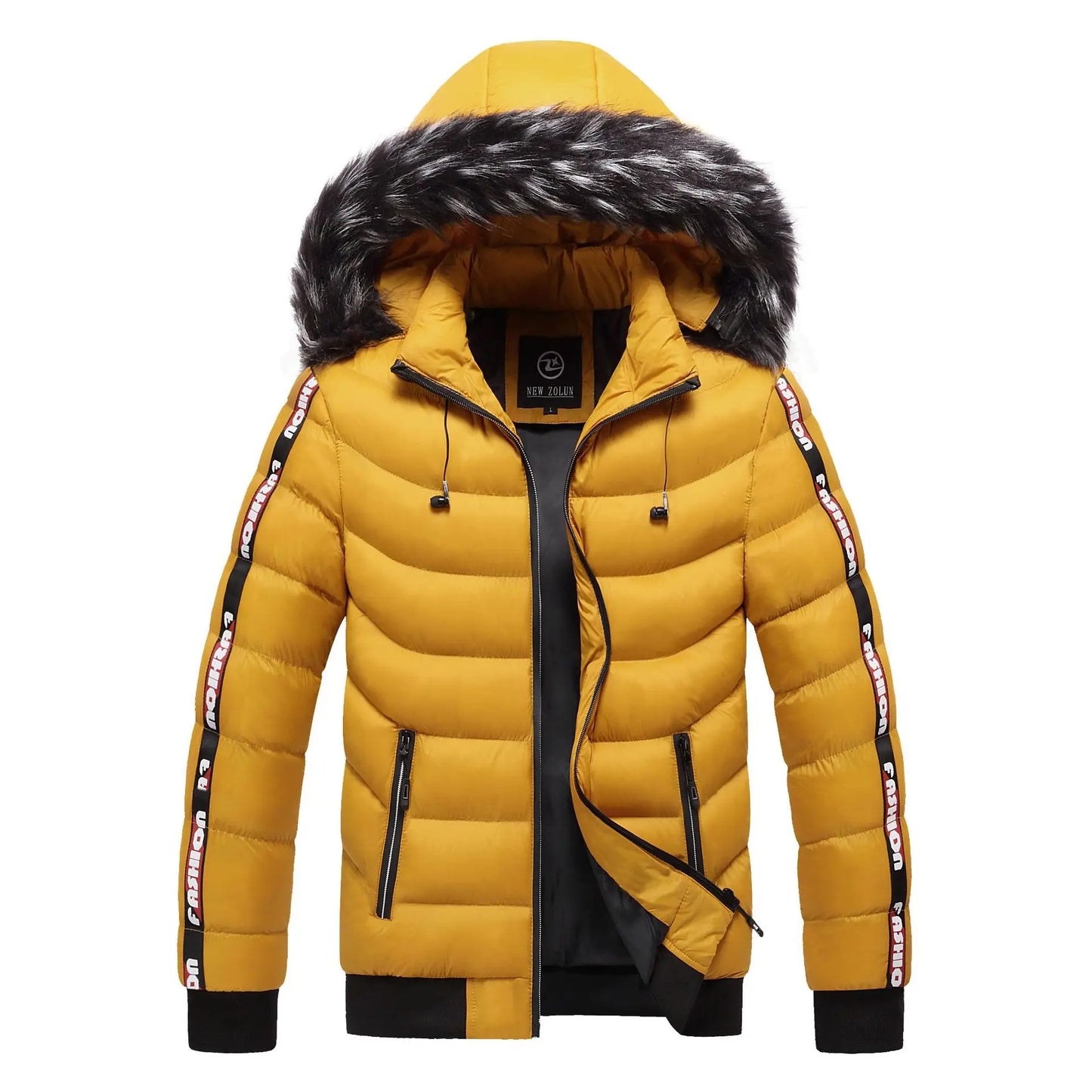 Winter Men Warm Hooded Parkas Detachable Hat