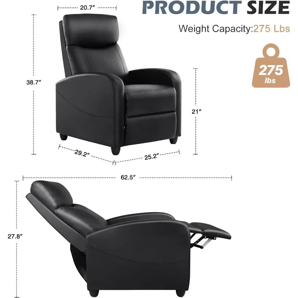 Leather Recliner Adjustable Home Theater Seating