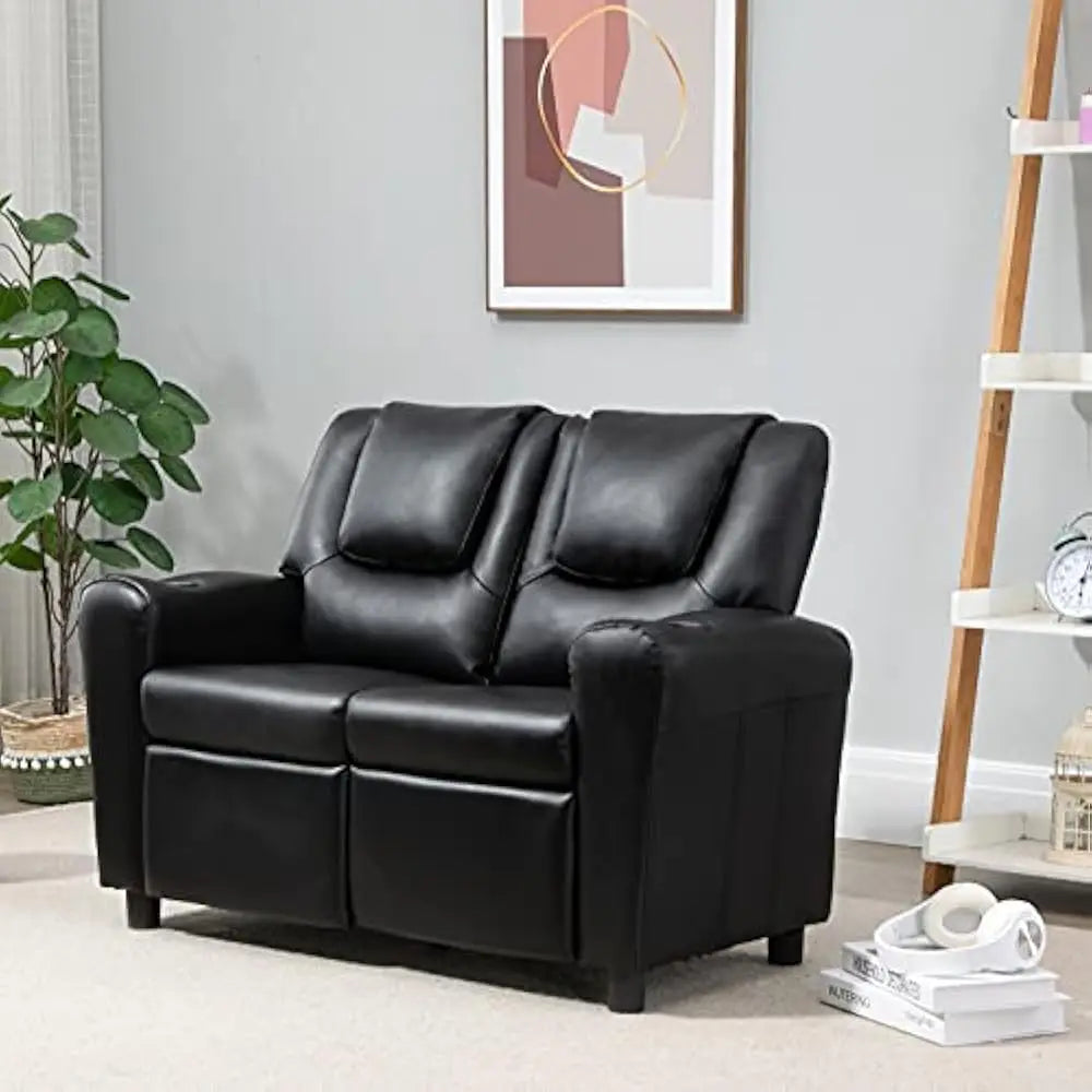 Double Recliner Toddler Loveseat W/Adjustable Footrest & Headrest
