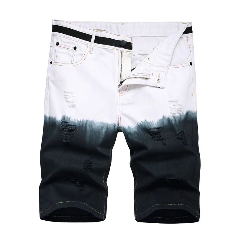 Mens Gradient Colored Bermuda Cotton Casual Shorts