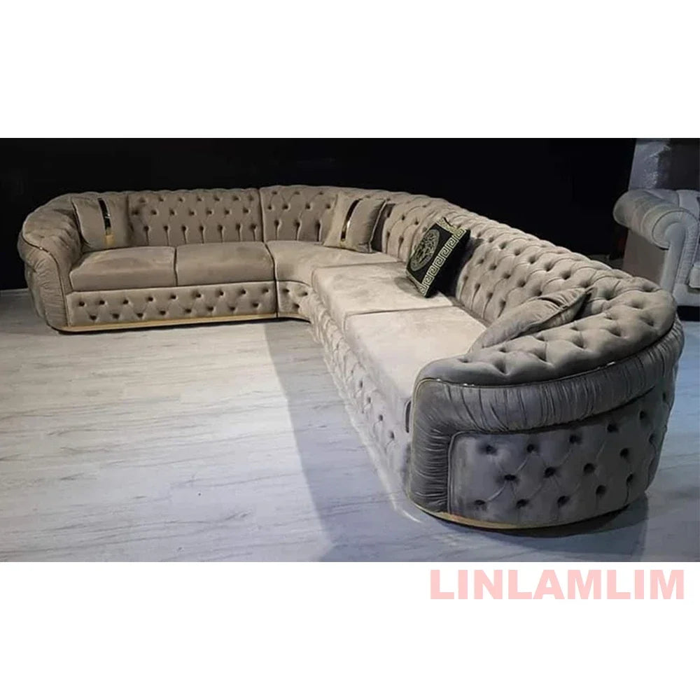 Luxury Chesterfield Sectional Sofa Set