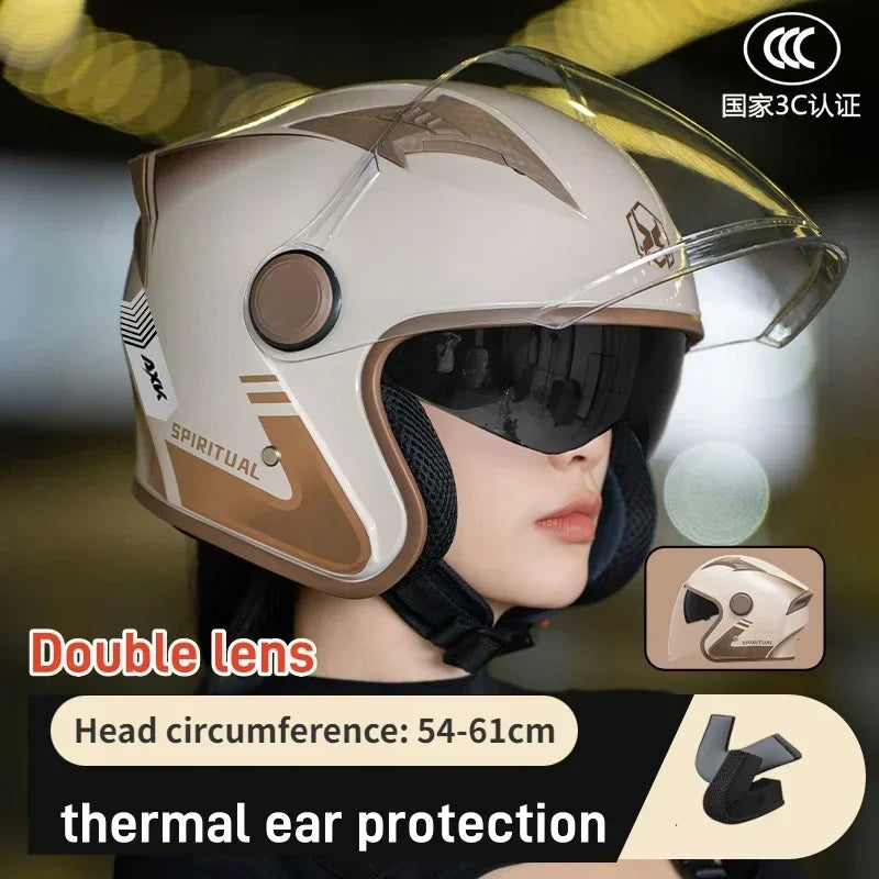 All Season Universal Safety Helmet Double Lens