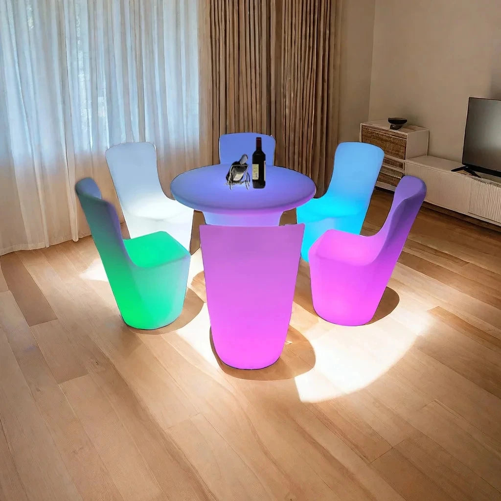 LED Illuminated Round Cocktail Table