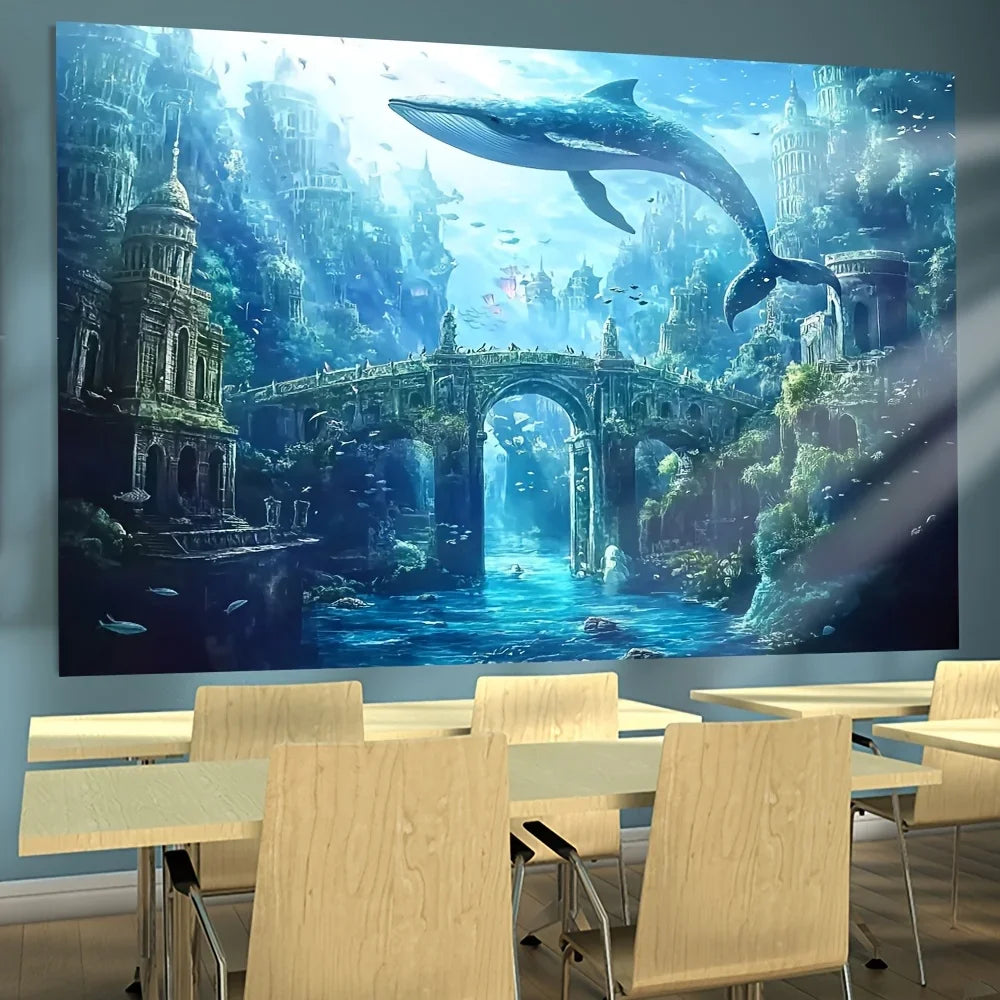 Fantasy Underwater World Whale Scene Tapestry