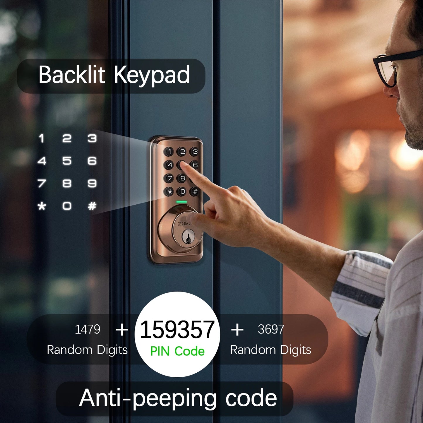 Keypad Entry Door Lock-Smart Deadbolt Easy to Install