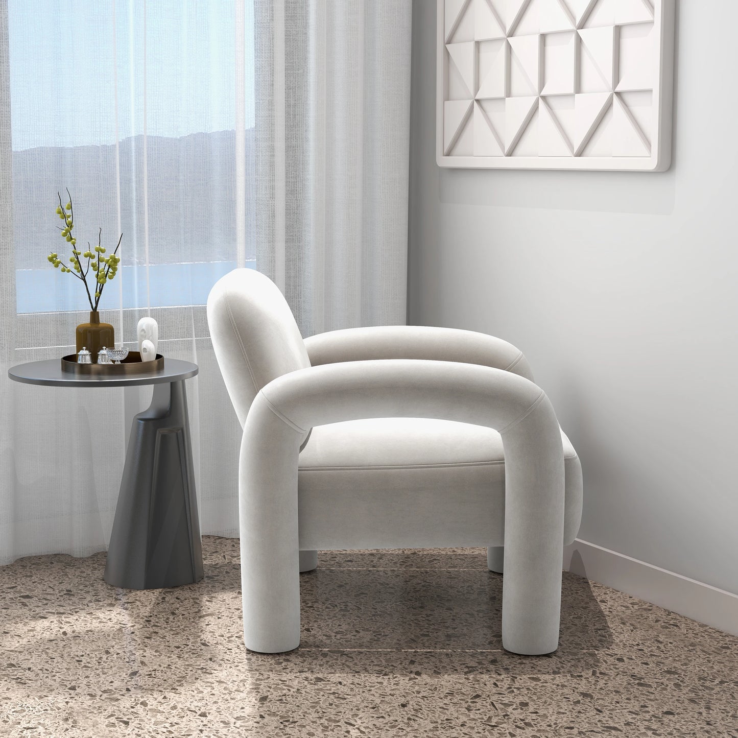 Mid-Century Modern Upholstered Accent Chair