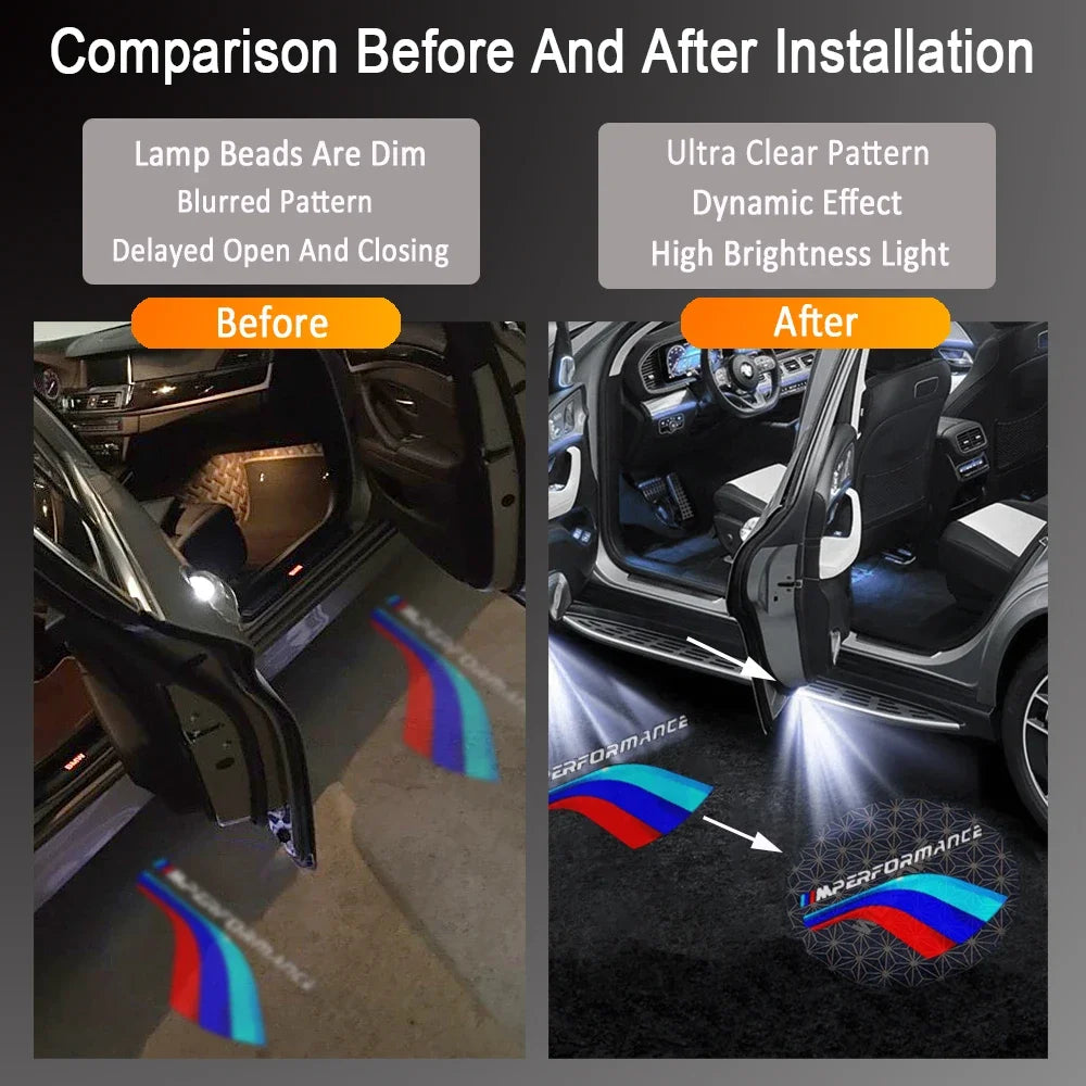 2Pcs Dynamic ULT Car Door Welcome Light For BMW F10 F11 F12 F13 F30 E90 E91 E92 E93 E90 Light Interior Lighting Car Accesorios