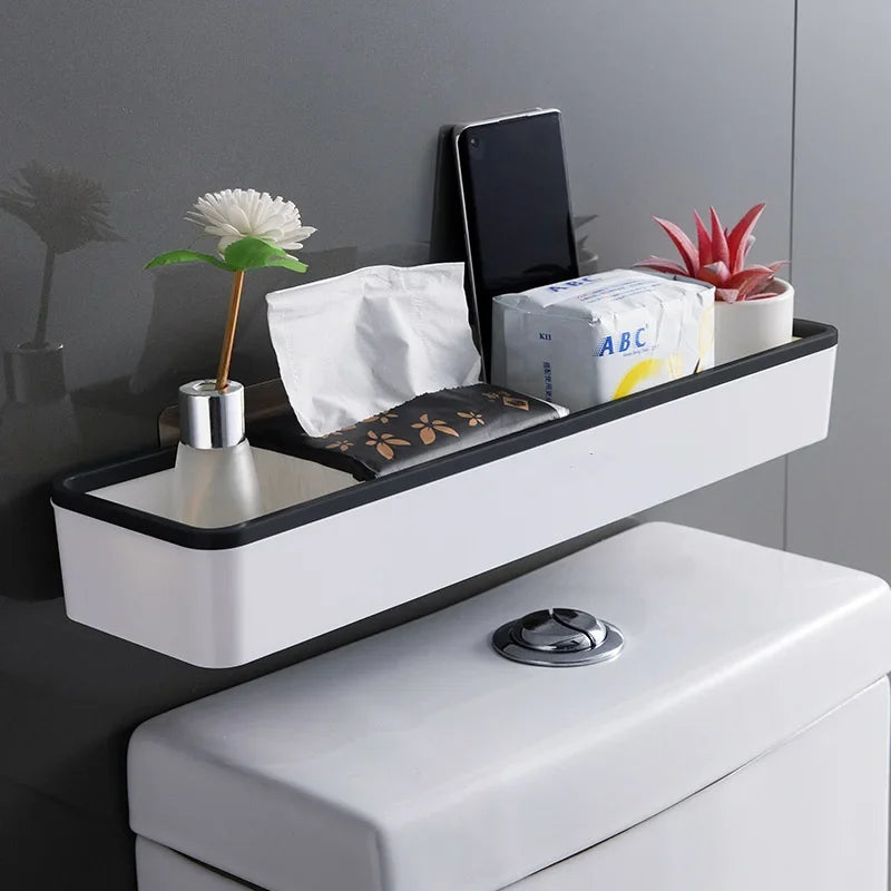 1pc Above Toilet Rack White Shelf Organizer