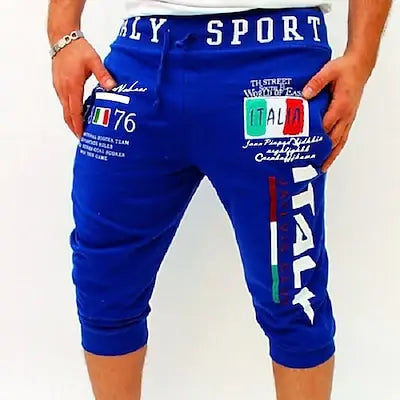Men's Athletic Capri Drawstring Print Sweatpants