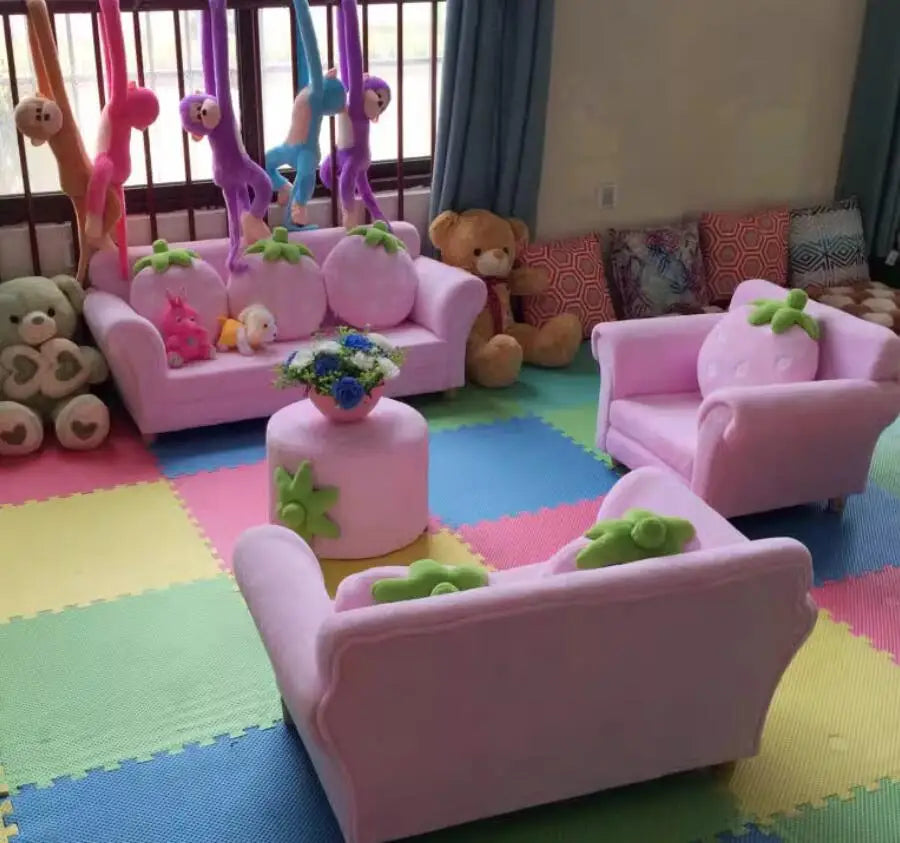 Children's Cute Cartoon Baby Fabric Strawberry Sofa