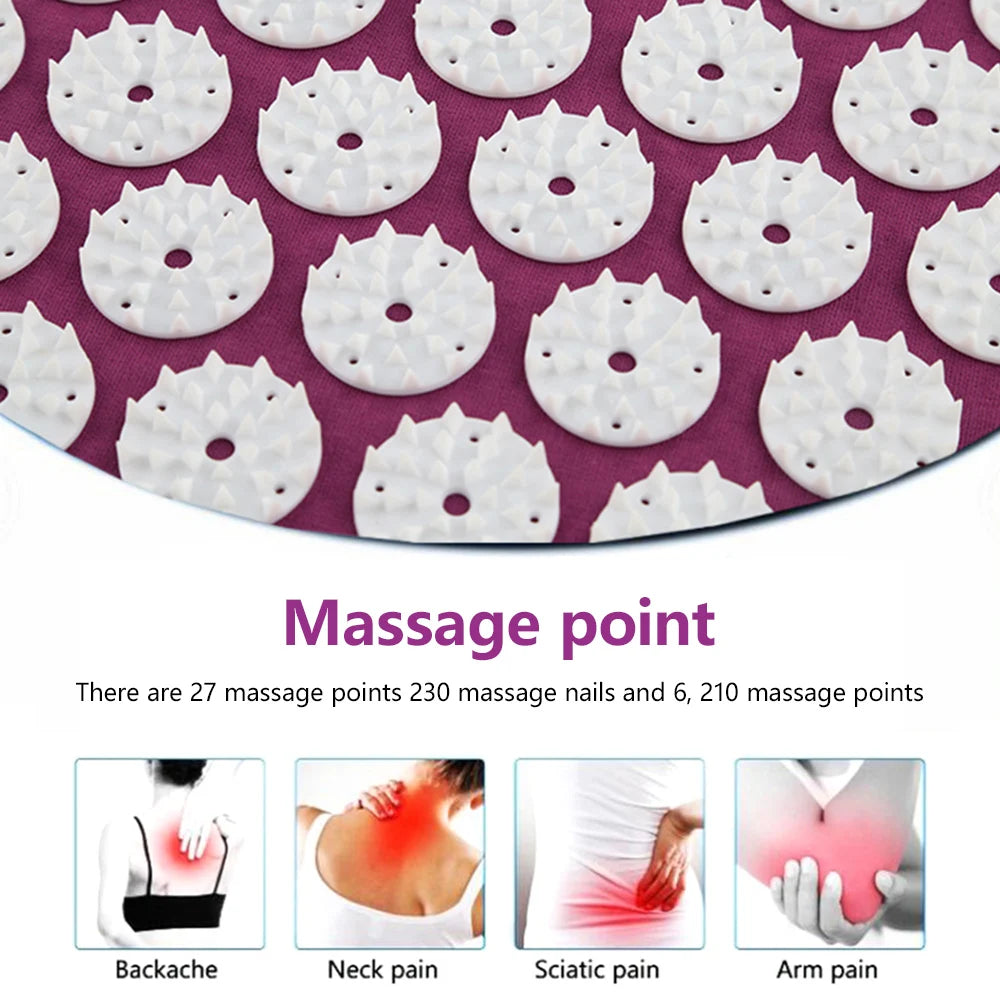 Acupressure Yoga Mat Relieve Stress Back Body Pain