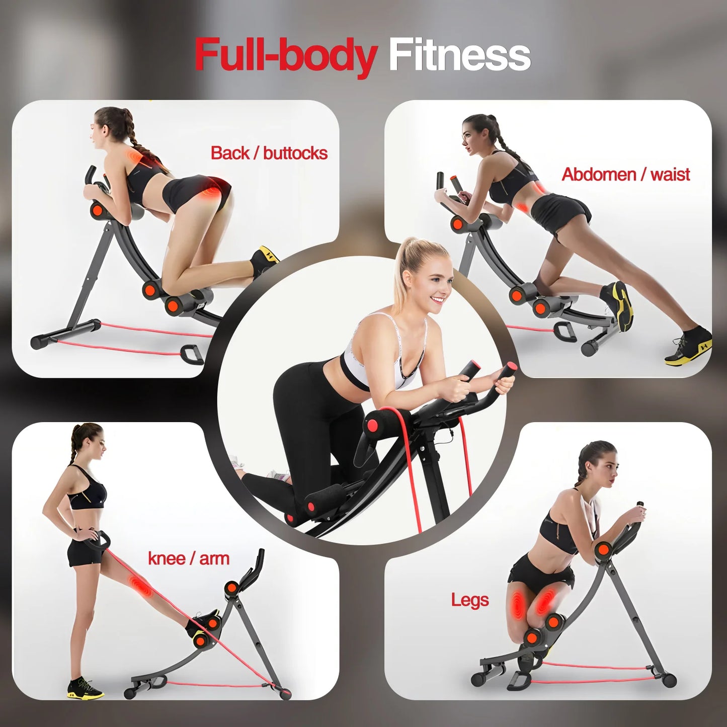 Foldable Abdominal Trainer Fitness Equipment Max 440lbs LCD Display