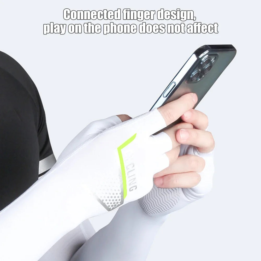 1Pair UV Sun Protection Arm Cover Cooling Sleeves