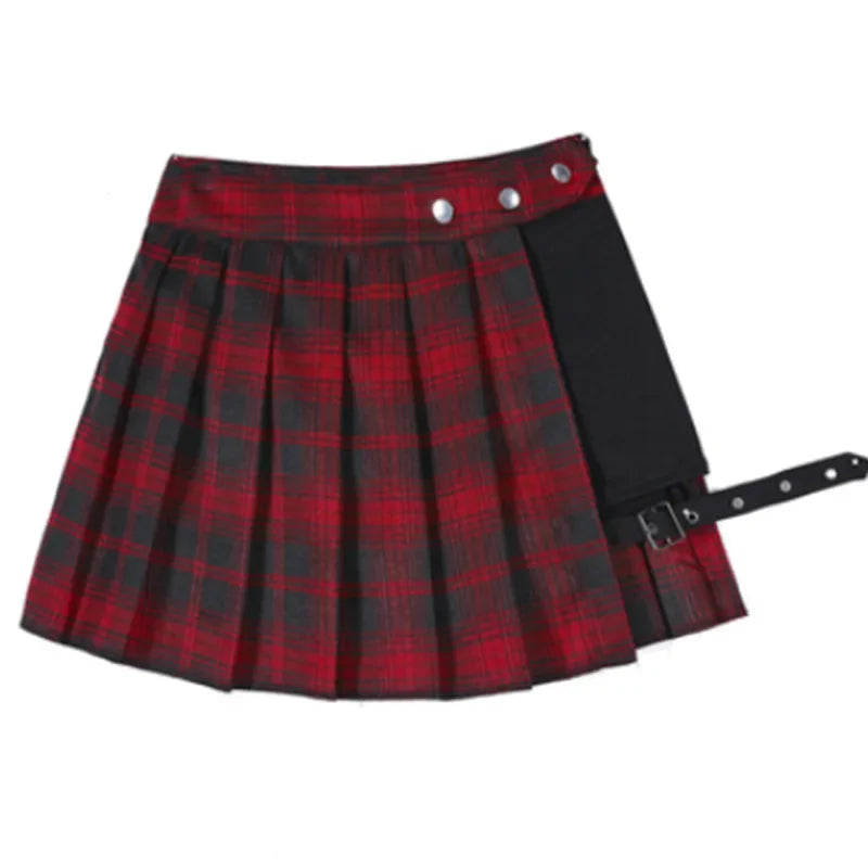 Gothic Style Pleated Irregular Mini Skirts
