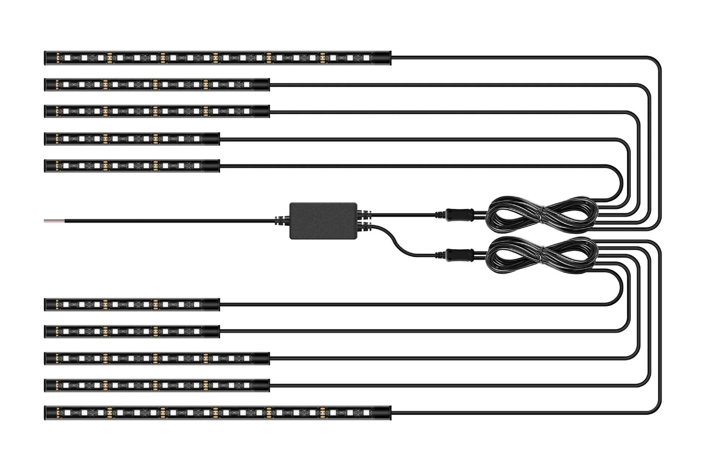 12pcs RGB APP LED Motorcycle Car Flexible Waterproof 12V Decorative Lamp Strip