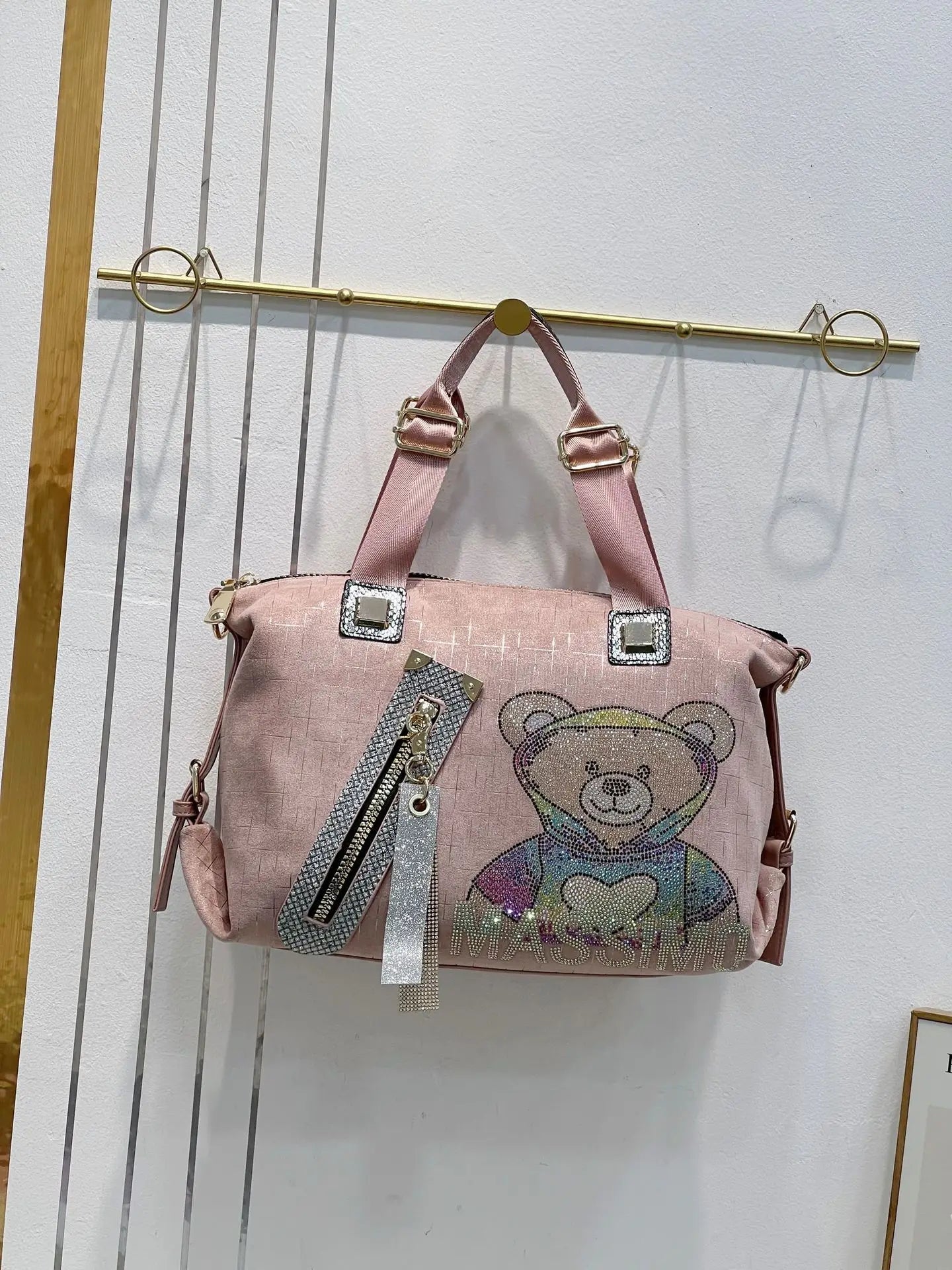 Womens High Capacity Cute Bear Shoulder Bag