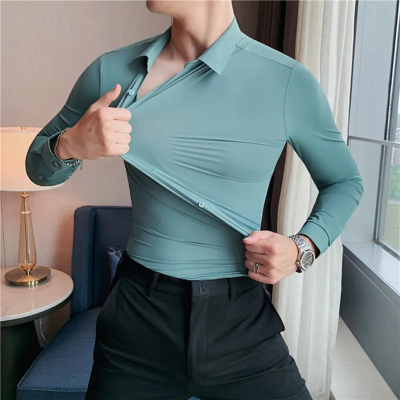 Plus Size 4XL-M High Elasticity Seamless Shirt