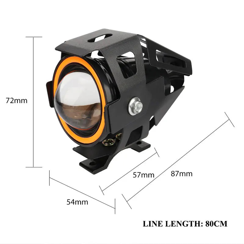 2×LED Angel Eye Motorcycle Headlights