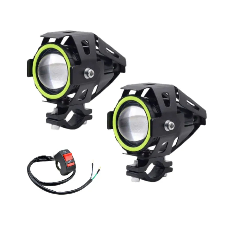 2×LED Angel Eye Motorcycle Headlights