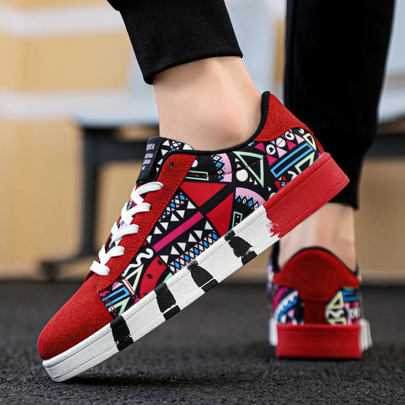 Fashion Graffiti Sneakers Mens Skateboard Shoes