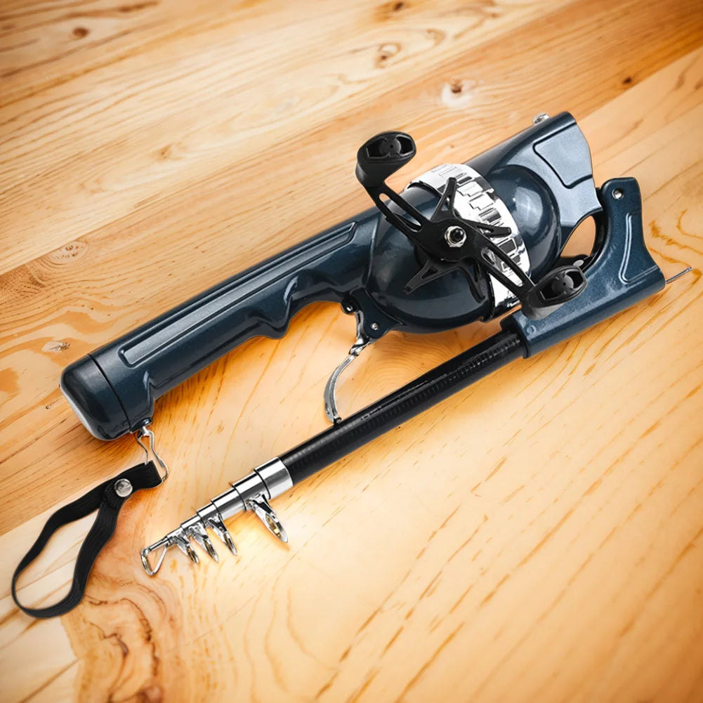 Folding Telescopic Fishing Pole with Reel Line Spinning Rod Carbon Fiber