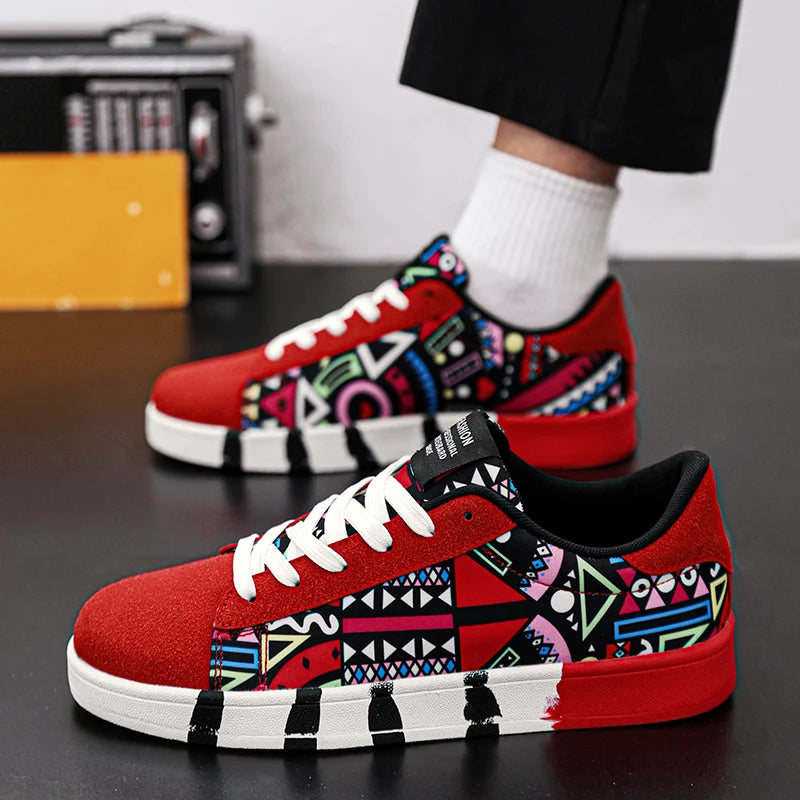 Fashion Graffiti Sneakers Mens Skateboard Shoes