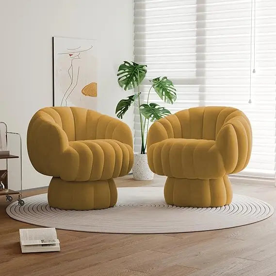 Mid Century Modern 360* Swivel Accent Chair Set of 2